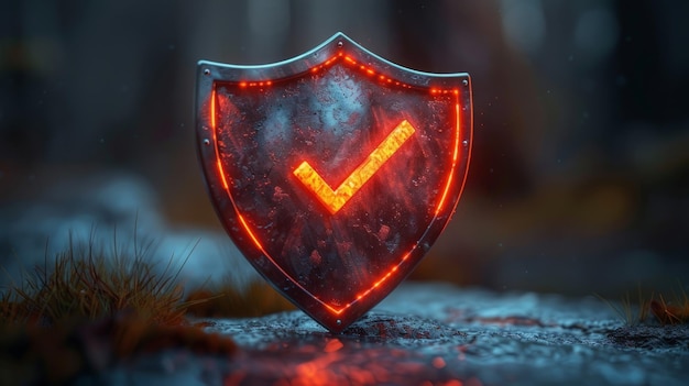 Glowing Security Shield met Tick