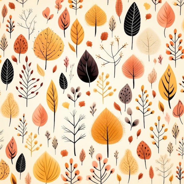 Glowing Serenity An Autumn Pattern Light Background