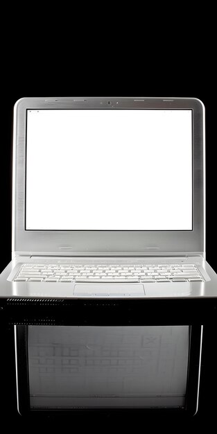 Photo glowing silver laptop