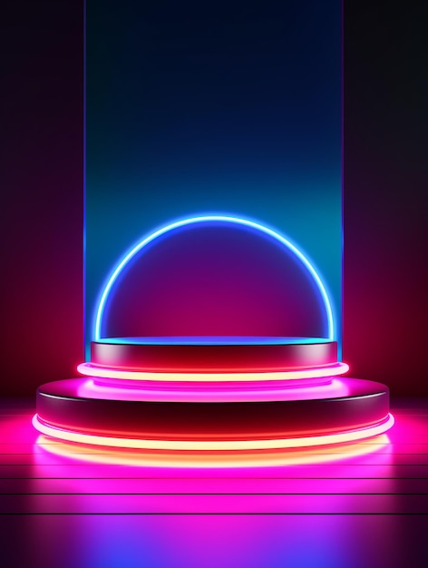 Glowing Spectacle 3D Neon Podium