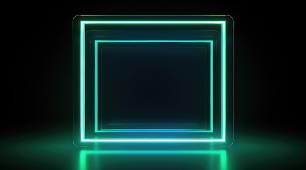 a glowing square on a dark background