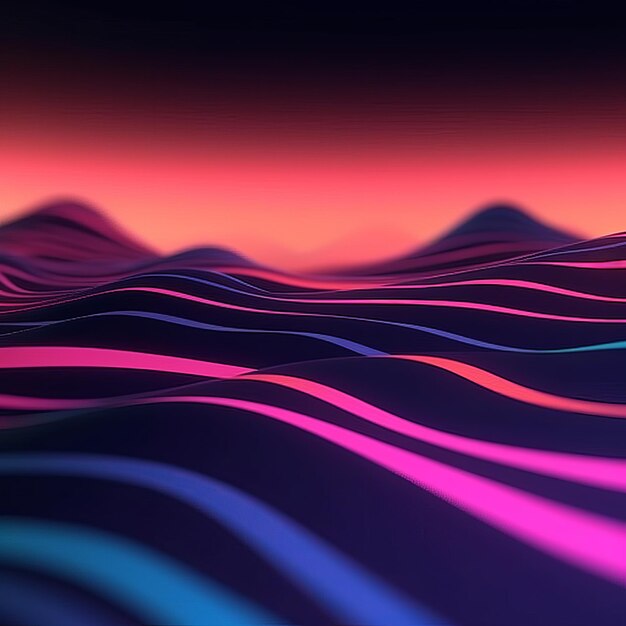 Glowing Tropical Themed 3D Abstract Background