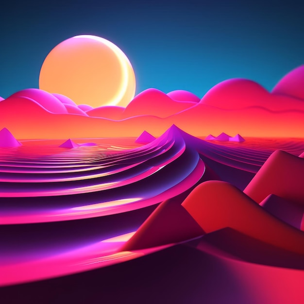 Светящийся тропический тематический 3D абстрактный фон