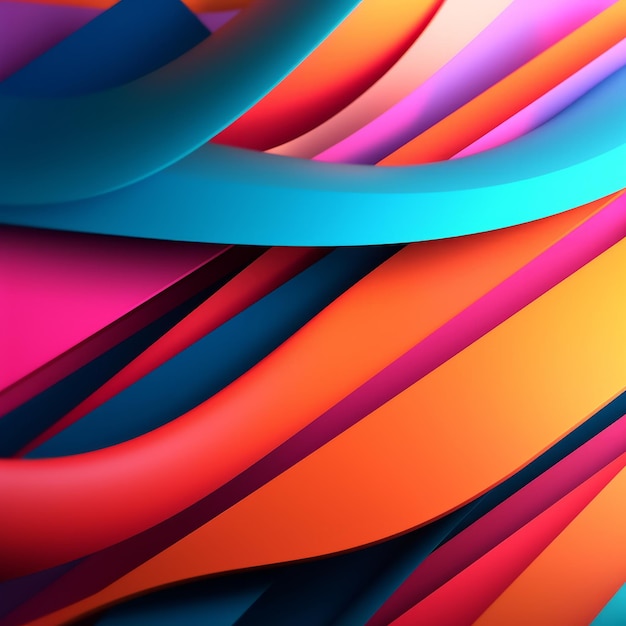 Glowing Tropical Themed 3D Abstract Background