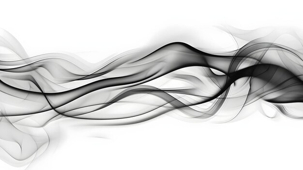 Foto ondate luminose e fumo su sfondo astratto in bianco e nero concetto fotografia astratta arte monocromatica elementi naturali effetti atmosferici composizioni creative