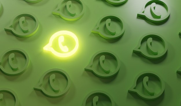 Photo glowing whatsapp logo pattern