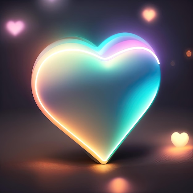 Glowing white hearts with bokeh effect