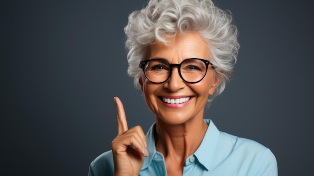 Foto ritratto di una signora anziana che brilla di felicità