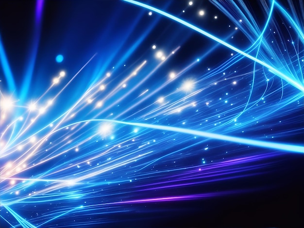 Glowing wonders blue light fiber lamp op een hypnotiserende technologische achtergrond