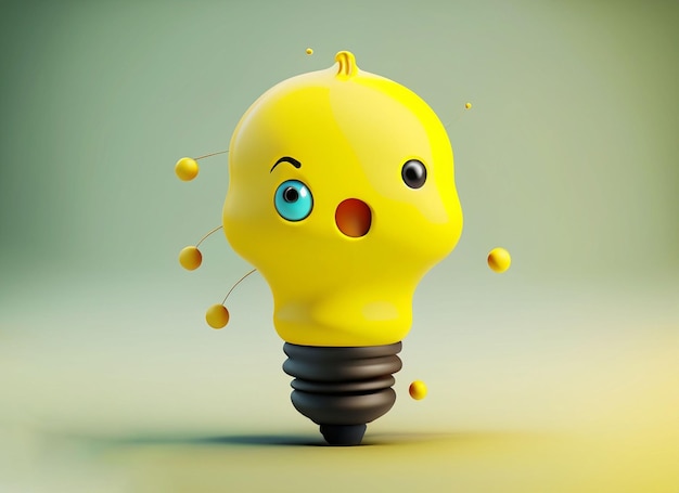 glowing yellow light bulb dark