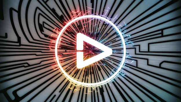 Foto modello luminoso del logo di youtube