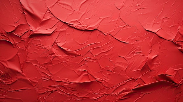 Glued red paper textured stuck to white table random tearing moderate embossing