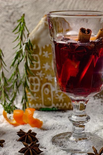 Foto glühwein nieuwjaar kerst achtergrond