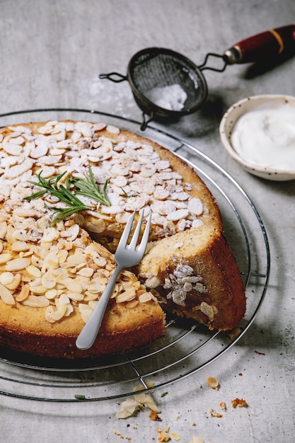 Premium Photo | Gluten free almond cake