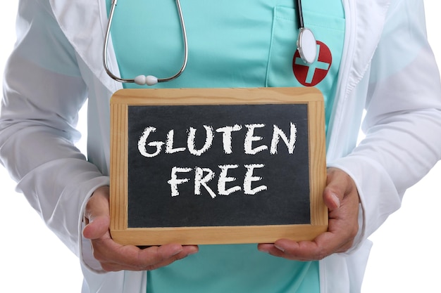 Photo gluten free food meal allergy healthy eating young doctor health