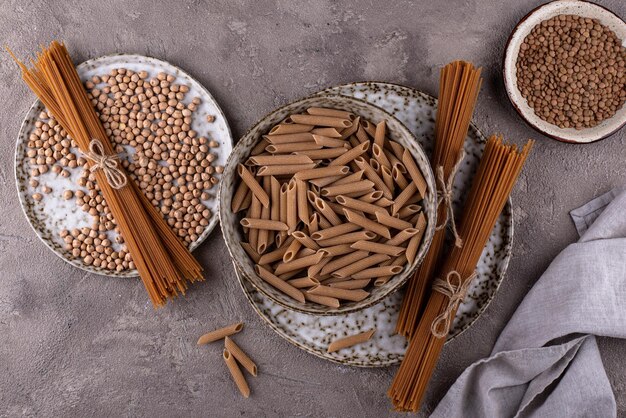 Gluten free pasta chickpeas and lentils