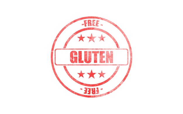 Gluten free stamp isolated against white background