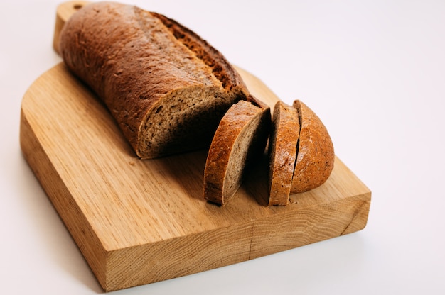 Gluten-free whole grain rye bread sliced. 