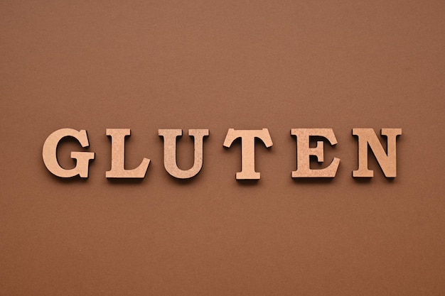 Gluten text on paper background