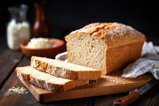 Glutenfree bread on a clean wooden table