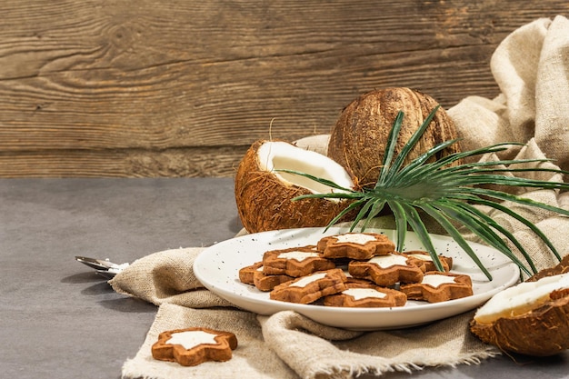 Glutenvrije en lactosevrije kokoskoekjes Zelfgemaakt gezond gebak vegan lifestyle