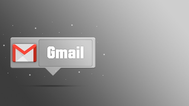 Gmail logo on speech bubble 3d render