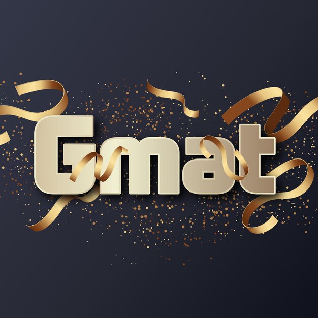 Gmat テキスト効果 ゴールド JPG 魅力的なバックグラウンドカード写真