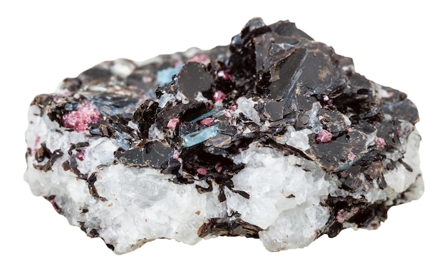 Gneis minerale steen met veel geïsoleerde kristallen