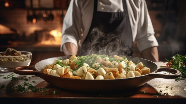 Gnocchi are a varied family of dumplings in Italian cuisine