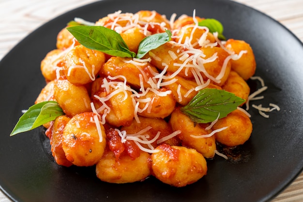 gnocchi in tomato sauce with cheese