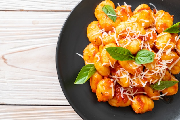 gnocchi in tomato sauce with cheese