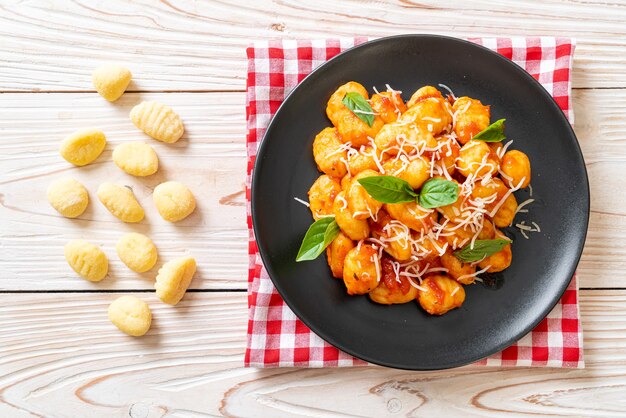 gnocchi in tomato sauce with cheese