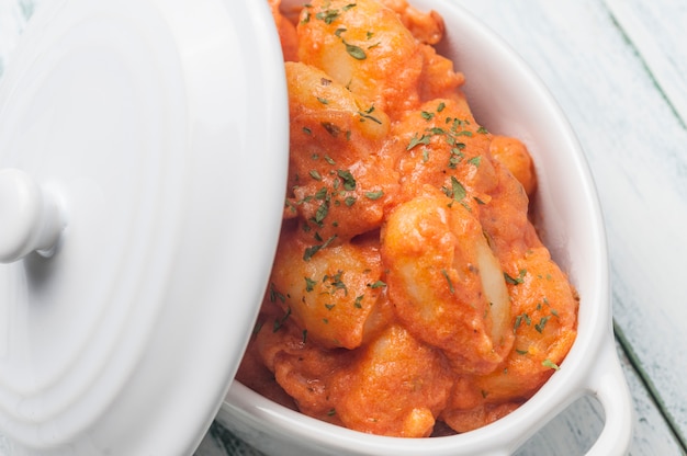 Gnocchi with pink sauce