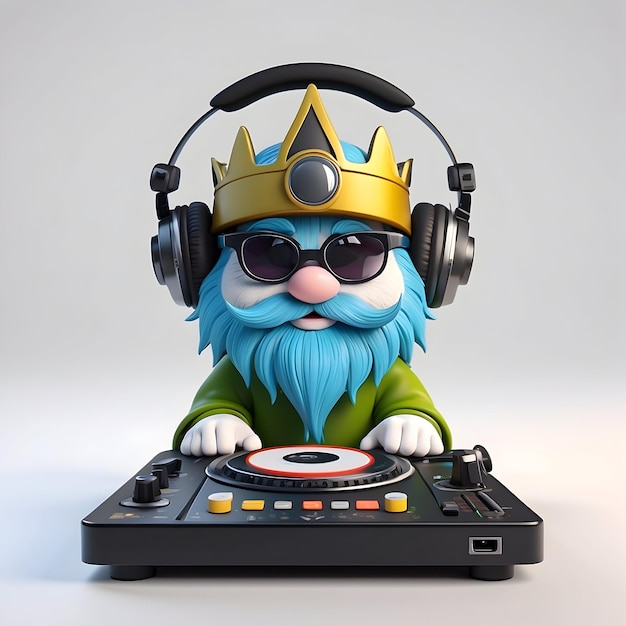 Photo gnome dj dj gnome gnome with headphones gnome music party gnome dancing with headphones gnome d