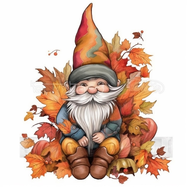 Photo gnome fall sublimation clipart