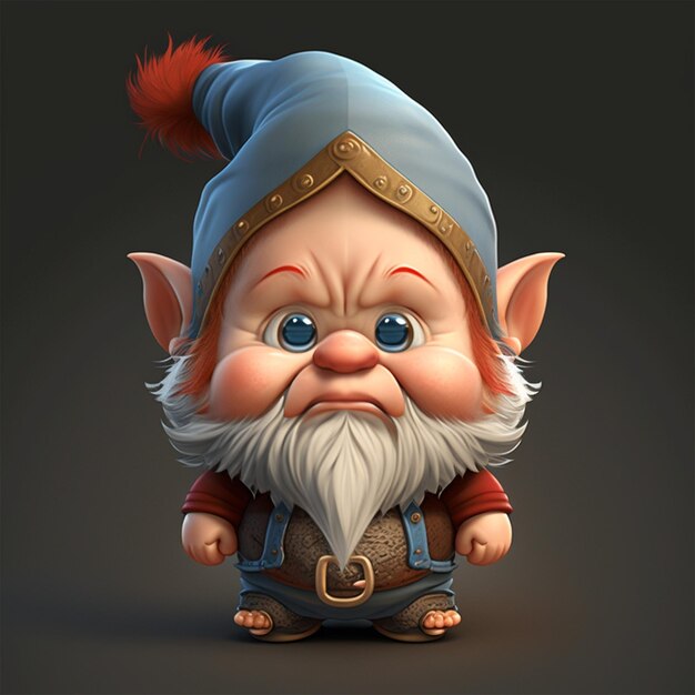 Foto gnome full body cartoon character vector illustratie