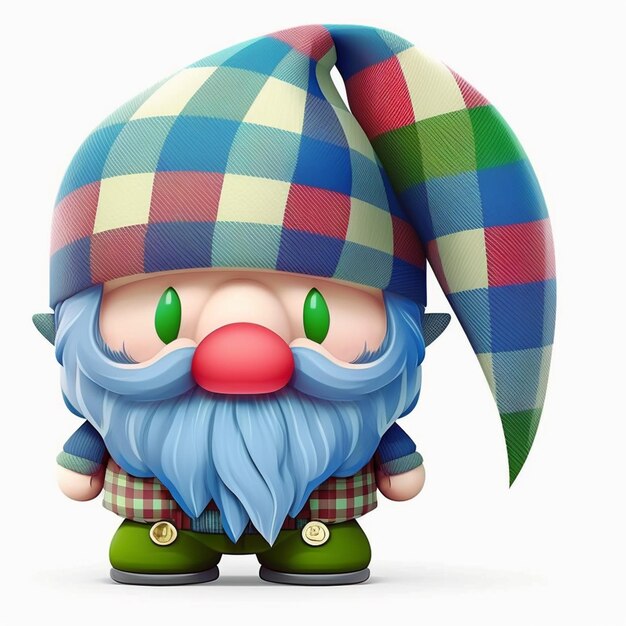 Photo gnome full body cartoon character vector illustration