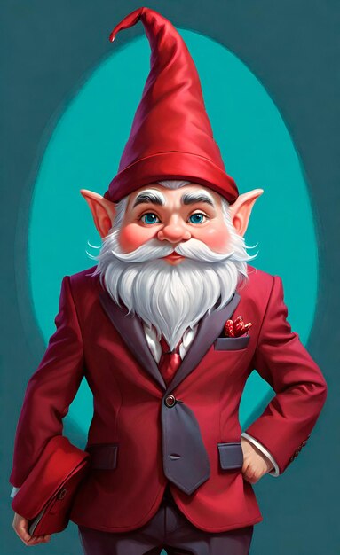 gnome in een zakelijk pak digitale kunst