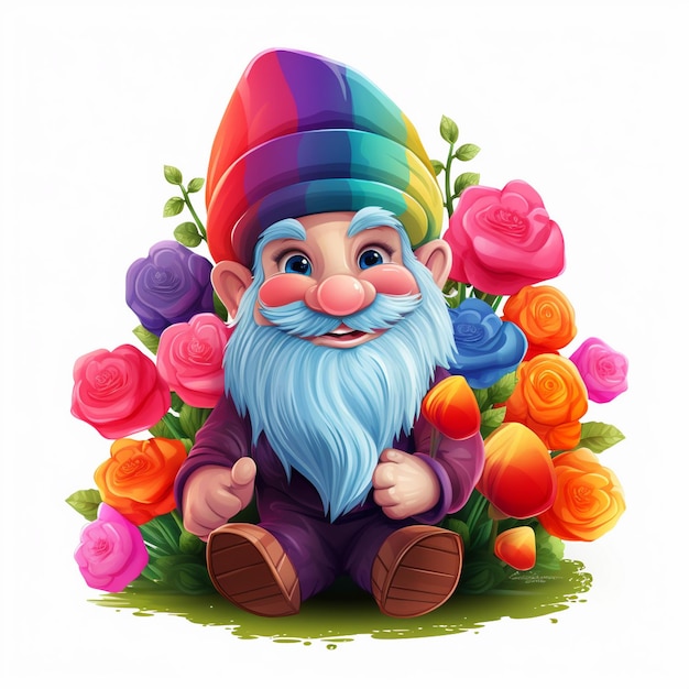 Foto gnome valentines day rainbow clipart