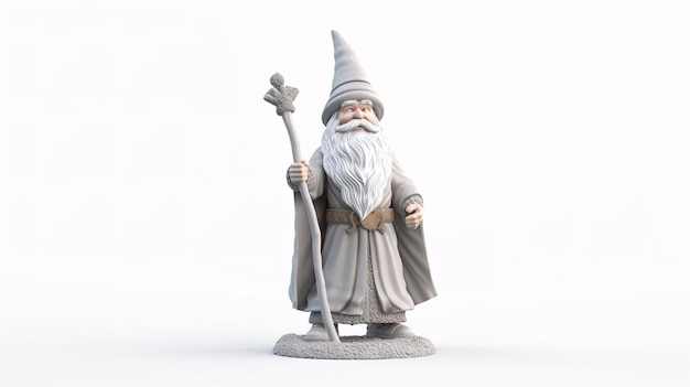 A gnome with a staff on his hat