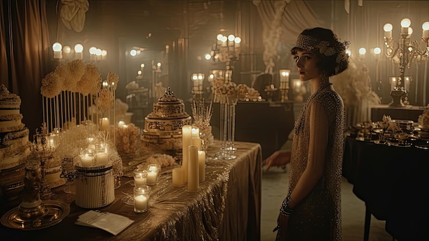 Go back in time to the golden age of jazz with a vintage Gatsby party featuring a live band period costumes and a sophisticated speakeasy vibe Generated by AI