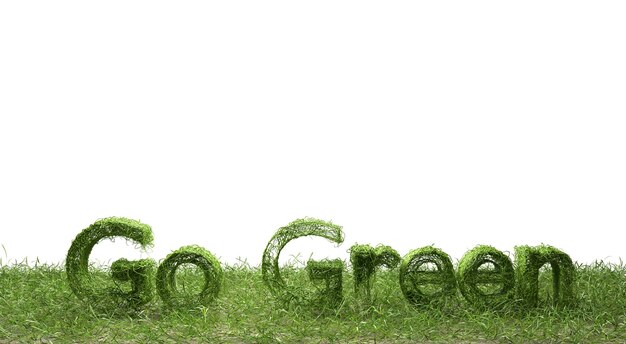 Go Green естественная концепция изолирована на белом фоне