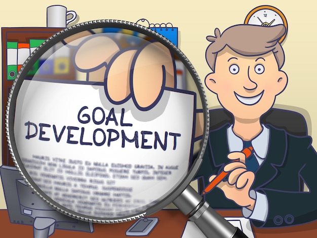 Goal Development through Magnifying Glass Doodle Design