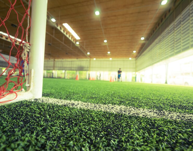 室内サッカーサッカー練習場のゴールライン