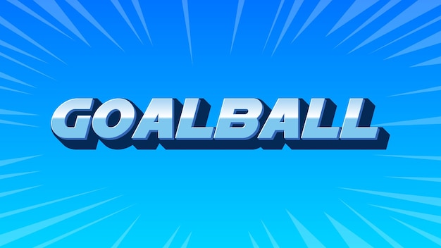 Photo goalball 3d blue text