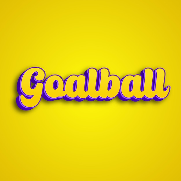 Photo goalball typography 3d design yellow pink white background photo jpg