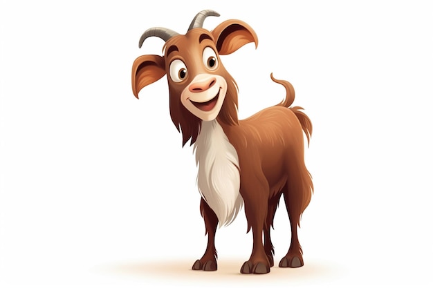 Photo goat character isolated on white background