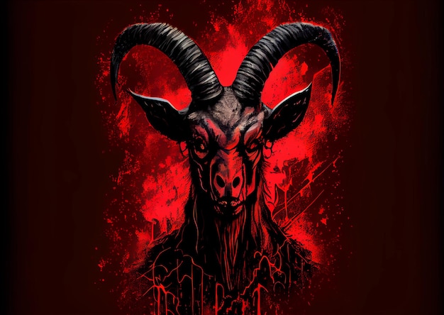 Goat devil with horns