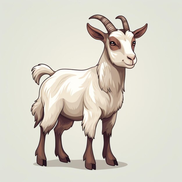 Goat drawing cartoon vector