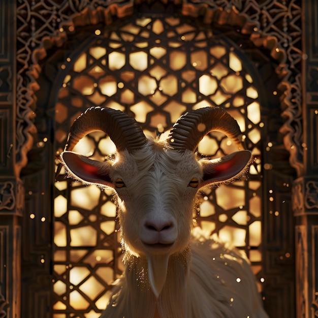 goat enchanting Islamic background for design eid al adha social media greeting post